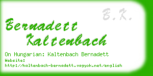 bernadett kaltenbach business card